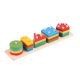 Jucarie educativa tip Montessori, lemn, forme geometrice, 20 Piese, multicolor