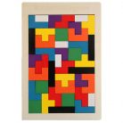 Puzzle Montessori dinl lemn, tip Tetris, 40 piese, multicolor