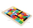 Puzzle Montessori dinl lemn, tip Tetris, 40 piese, multicolor