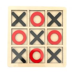   Jucarie tip Montessori "X si O", 9 piese, lemn, negru/rosu