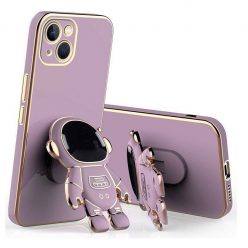   Husa Apple iPhone 15, Astronaut Case, protectie camera, functie stand expunere, mov