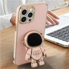 Husa Apple iPhone 15 Pro, Astronaut Case, protectie camera, functie stand expunere, roz