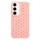 Husa Samsung Galaxy S24, HoneyComb Bracket, functie stand, roz pal