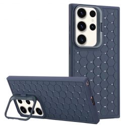   Husa Samsung Galaxy S24 Ultra, HoneyComb Bracket, functie stand, albastru inchis