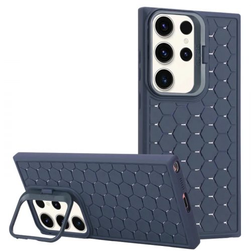 Husa Samsung Galaxy S24 Ultra, HoneyComb Bracket, functie stand, albastru inchis