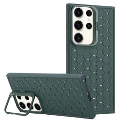   Husa Samsung Galaxy S24 Ultra, HoneyComb Bracket, functie stand, verde