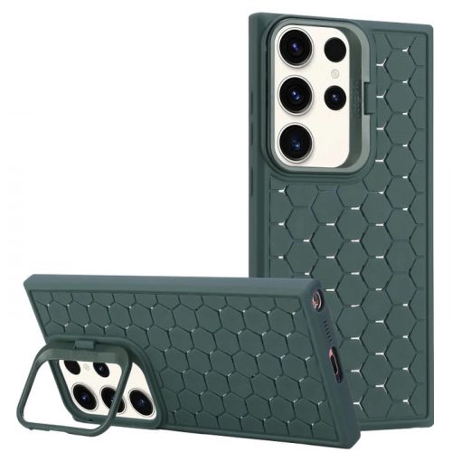 Husa Samsung Galaxy S24 Ultra, HoneyComb Bracket, functie stand, verde