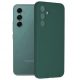 Husa Samsung Galaxy A55, Luxury Silicone, protectie camera, catifea in interior, verde