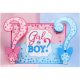 Banner pentru petrecere, model Girl or Boy, tematica Gender Reveal, 150 x 100 cm, albastru/roz