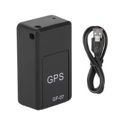   Mini GPS Tracker GF-07, localizare GPS, microfon, SIM, alimentare MicroUSB, negru