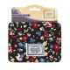 Portofel / ​portcard textil, model floral, protectie RFID, 5 compartimente, 10 x 7.5 cm