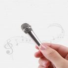 Mini microfon pentru karaoke, podcast, 1.8 x 5.5 cm, conector jack 3.5 mm, argintiu