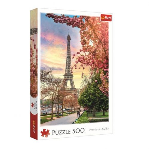 Puzzle Trefl, Paris Turnul Eiffel, pomi infloriti, 500 de piese