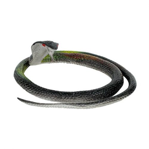 Jucarie sarpe flexibil, negru/verde, aspect realistic, 70 cm