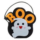 Cosulet "Trick or Treat" din pasla, negru, cu fantoma alba ”BOO”, Halloween, 18 x 6.5 x 17.5 cm