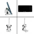 Suport/stand de birou pentru telefon mobil Panda, prindere tip breloc, 3.5 x 3.5 x 5 cm 