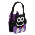 Cosulet "Trick or Treat" din fetru negru/mov/liliac, de Halloween, 17 x 7 x 23 cm