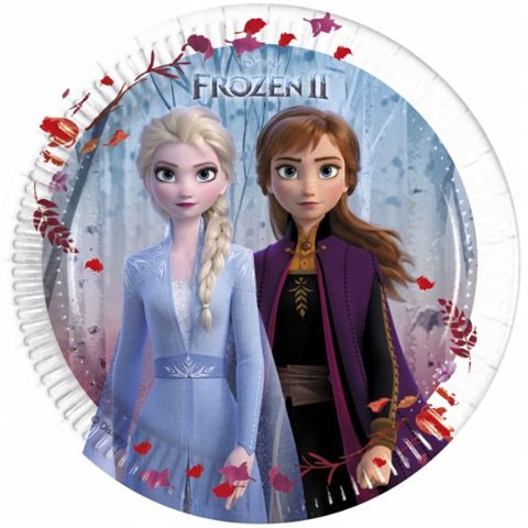 Set 8 farfurii de carton Disney Frozen 2, 20 cm, cu licenta