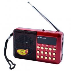   Radio portabil JOC-H011UR, MP3, microSD/USB,FM, afisaj electronic, acumulator BL-5C, negru/rosu