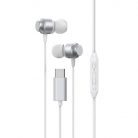 Casti audio Type-C Joyroom JR-EC06, In Ear, 1.2 m, Mic & Volume Key, HiFI, argintii