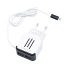 Incarcator casa cu fir Elworld JXL-202, 2 porturi USB, conector MicroUSB, 2.1A, 1.2 metri, alb