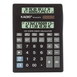   Calculator de birou KADIO KD-8122TX,  12 caractere, 2 ecrane LED, negru