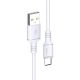 Cablu de date si incarcare KSC-419, USB to Type C, 1 metru, 18W/2.4A, alb