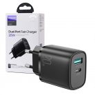 Incarcator casa Joyroom L-QP2011, 20W, 1 x USB-C, 1 x USB-A, PD, QC 3.0, negru