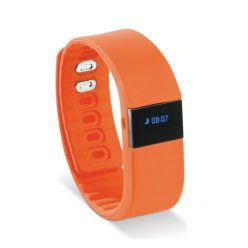   Bratara fitness VeryFit, ecran LED, Bluetooth, monitorizare somn, pasi, calorii, anti-pierdere, curea portocalie