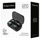 Casti TWS (true wireless) Kruger & Matz M10, Bluetooth 5.3, touch control, negre 