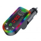 Modulator FM Bluetooth Andowl  Q-C74, 2 porturi USB + 1 port PD, 5V/3.1A, lumini RGB, ecran LED, negru