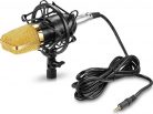 Microfon profesional Andowl Q-Mic3 pentru karaoke, vlogging, podcast, negru/auriu