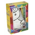 Jucarie vatelina pentru colorat Colorarte, lavabila + Carioci Keyroad Washable, 6 culori, 18 x 12 cm, unicorn