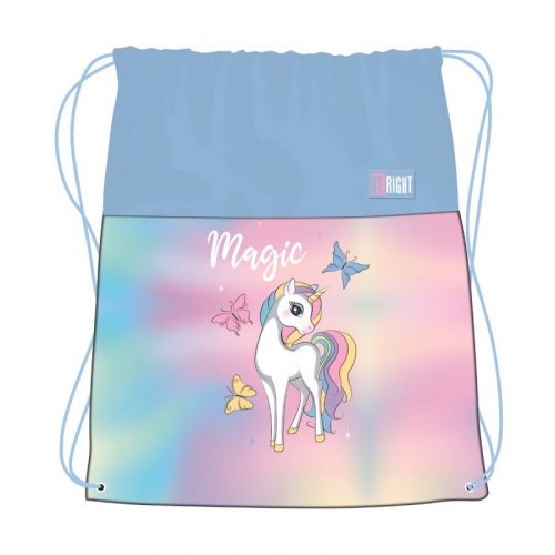 Rucsac cu snur pentru copii St.Majewski St.Right Magic Unicorn, roz cu bleu