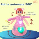 Jucarie Interactiva muzicala cu lumini multicolore si rotire 360°, Printesa Dansatoare, 21.5x13.5 cm, 3+ ani