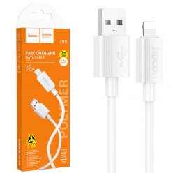   Cablu de date si incarcare Hoco X107, USB to Lightning (iPhone), 2.4A, 1 metru, alb