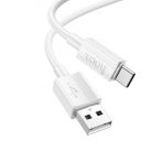 Cablu date si Incarcare Hoco X107, USB to Type-C (USB-C), 1 metru, 3A, alb