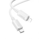 Cablu de date si incarcare Hoco X107, Type-C (USB-C) to Lightning, PD27W, QC3.0, alb