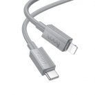 Cablu de date si incarcare Hoco X107, Type-C (USB-C) to Lightning, PD27W, QC3.0, gri