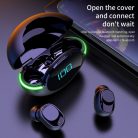 Casti wireless Y80 TWS, Bluetooth V5.1, pentru sport si gaming, in ear, stereo, rezistente la apa IPX4, negre