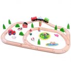 Traseu din lemn Kids Toyland, ferma, animale si accesorii, 50 piese