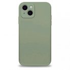 Husa Apple iPhone 13 Pro Max Luxury Silicone, catifea in interior, protectie camera, verde maslina