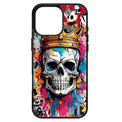 Husa protectie Apple iPhone 14 Pro, Colorful Aluminium TPU, design Skull 1