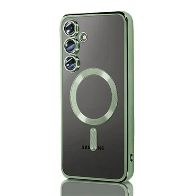 Husa Samsung Galaxy A15 5G, Electroplating Magsafe TPU, protectie camera, verde
