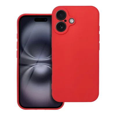 Husa Apple iPhone 16, Luxury Silicone, catifea in interior, protectie camera, rosie
