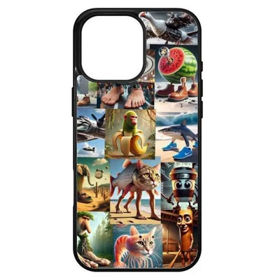 Husa protectie Apple iPhone 12 Pro Max, Colorful Aluminium TPU, design Brainrot Colaj