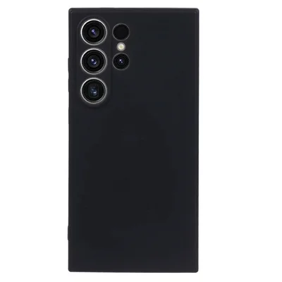 Husa Samsung Galaxy S24 Ultra, Luxury Silicone, catifea in interior, protectie camere, neagra