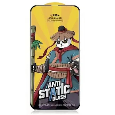 Folie sticla Apple iPhone 16e, Kungfu Panda, Antistatic Glass ESD +, margini negre