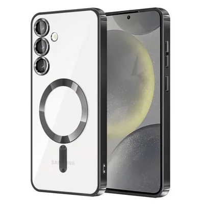 Husa Samsung Galaxy A35 5G, Electroplating Magsafe TPU, protectie camera, margini negre
