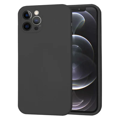 Husa Apple iPhone 12 Pro, Luxury Silicone, catifea in interior, protectie camere, negru